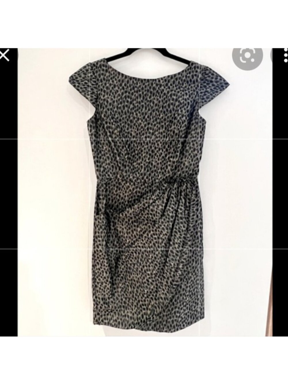 Steven Alan Grey Black Leopard Print Sheath Night Out Dress